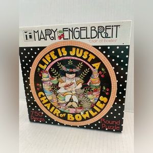 Mary Engelbreit ‘Life is Just a Chair of Bowlies’ 750 Pc Jigsaw Round Puzzle
